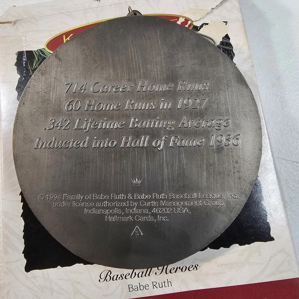 Baseball Heroes Hallmark Keepsake Ornament Ruth‎ Paige Gehrig 3